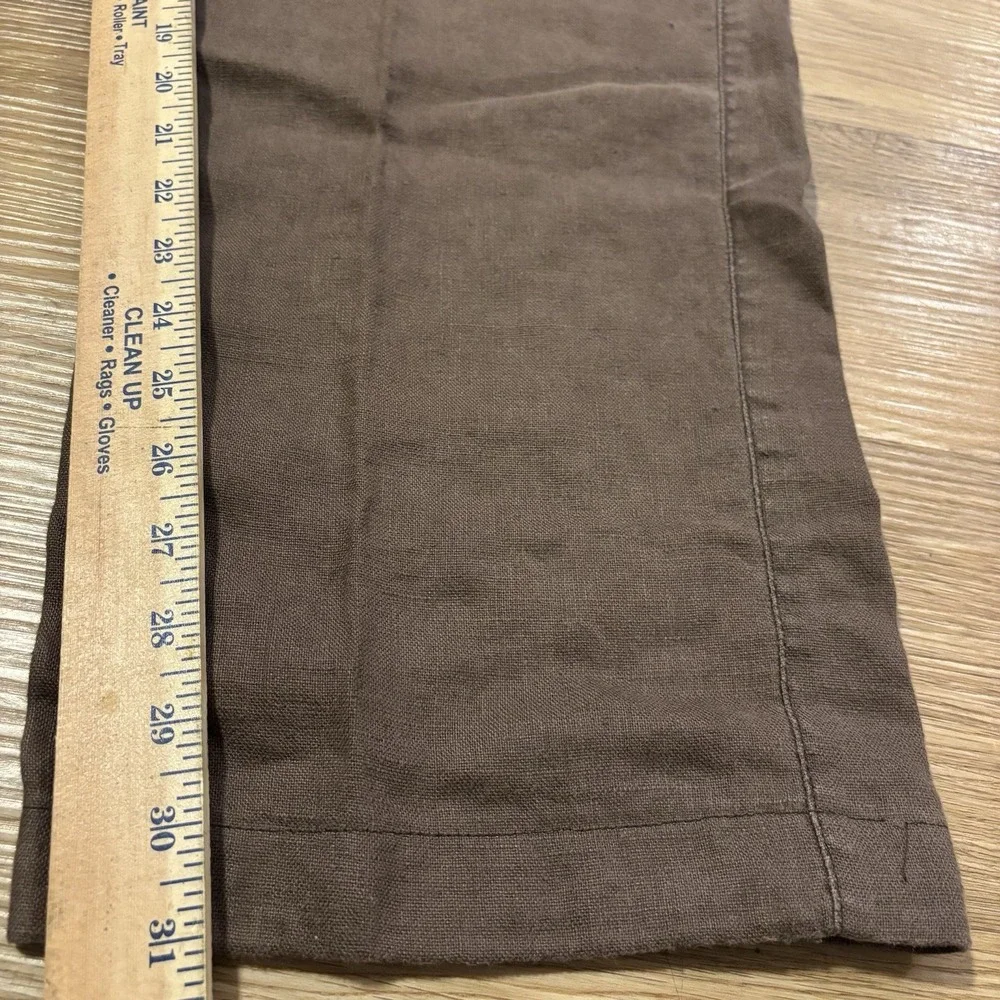 Martin Gordon Pants Mens L Brown 100% Linen Wide Leg Relaxed Trousers Drawstring